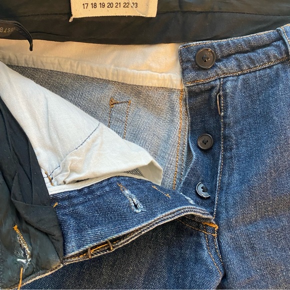 Maison Margiela Line 4 Low Rise Dark Blue Denim Jeans - Picture 7 of 8